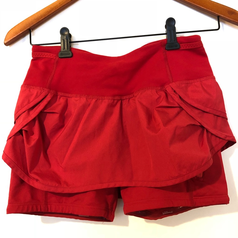 Sold🔻Lululemon Red Speed Squat Shorts
